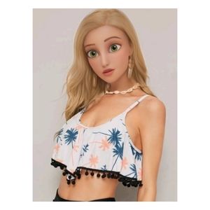 (NEW) Hanky pom-pom Bikini Top